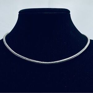 SH, Silver Plate Short Necklace, Lace Chain, 16” - 18”
